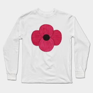 Red Ink Poppy Long Sleeve T-Shirt